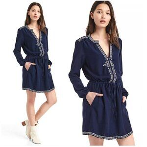 Gap embroidered long sleeve dress